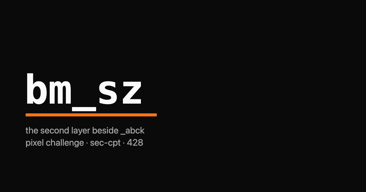 The string bm_sz rendered as a monospace wordmark with an orange underline bar