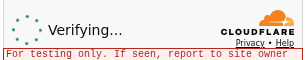 Cloudflare Turnstile widget verifying a session