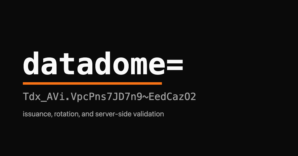 The word datadome in monospace with an orange underline over a dark background