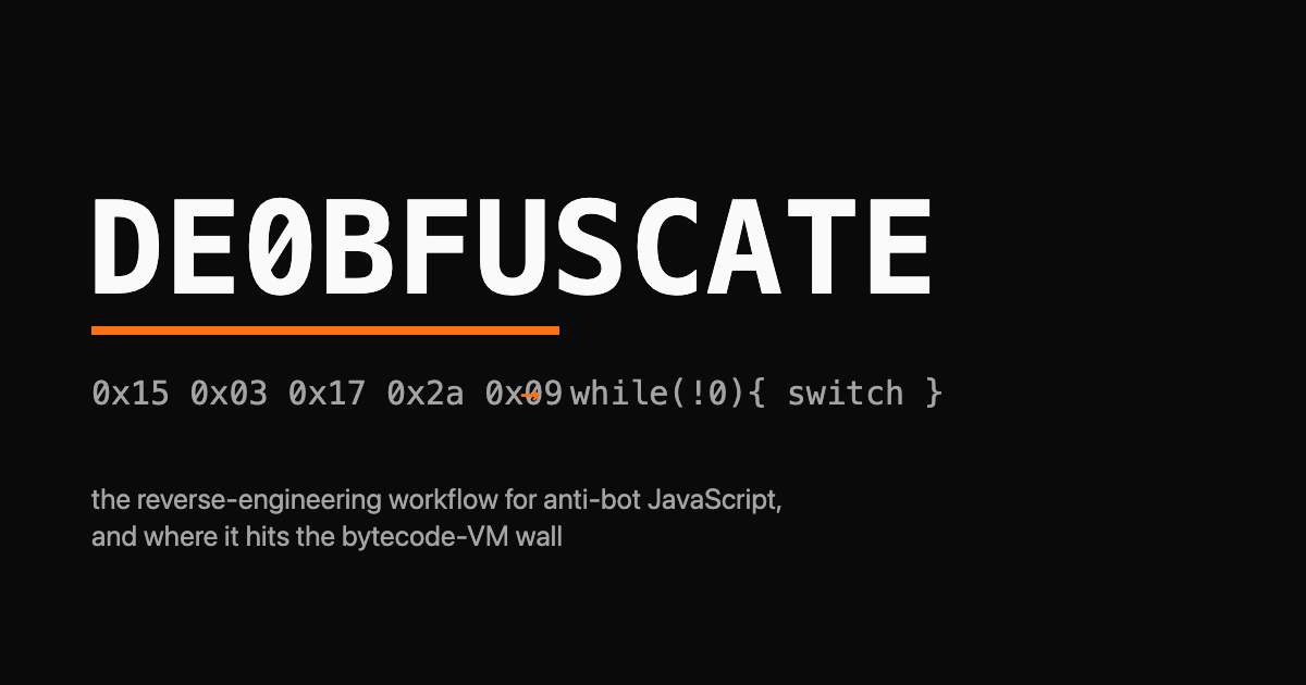 The word DEVIRTUALIZE in monospace over a dark background with an orange opcode arrow