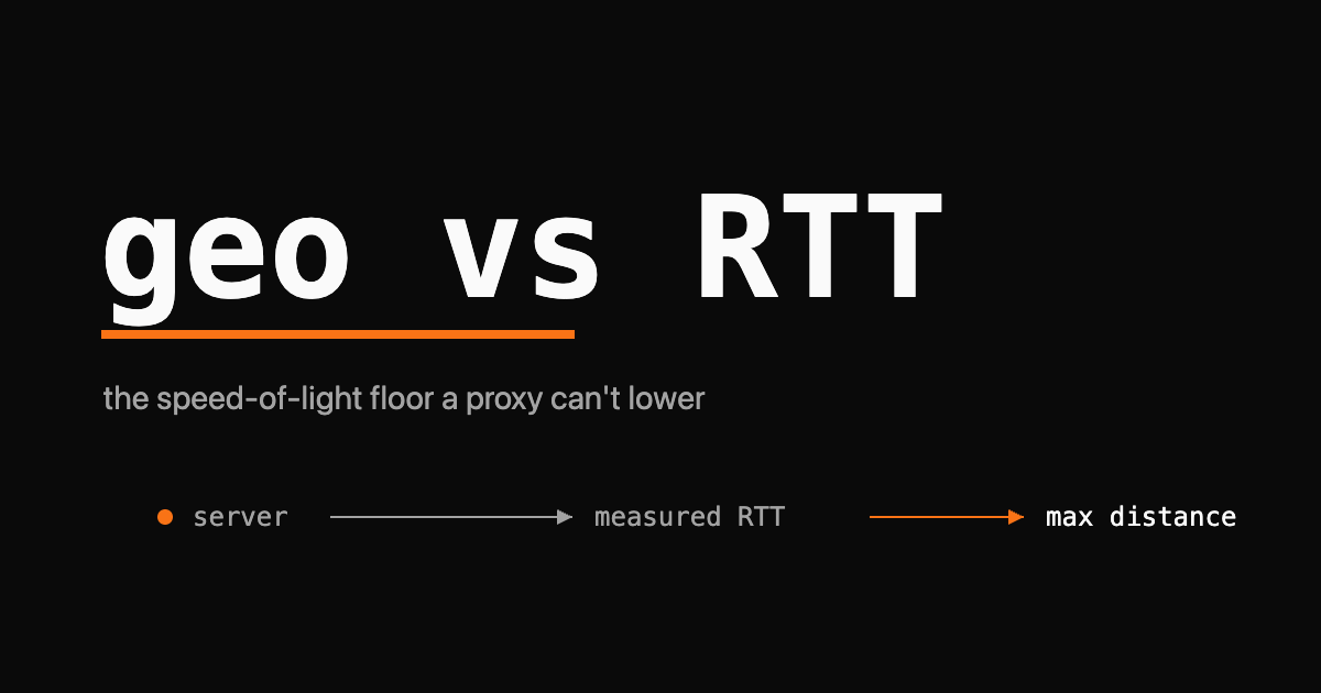 Geolocation vs latency: the speed-of-light floor that catches proxies