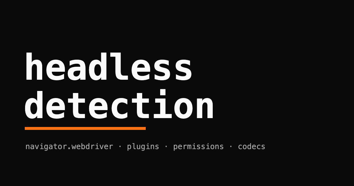 Wordmark reading headless detection with an orange underline and a list of signal names