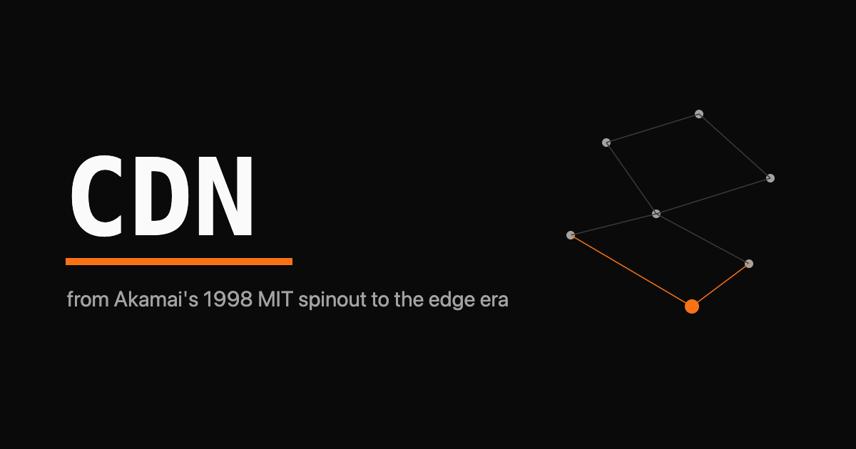 Wordmark reading CDN with a map of distributed edge points and one orange node