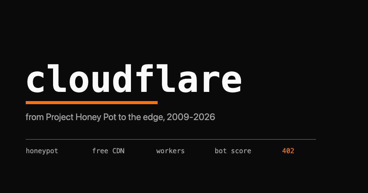 Cloudflare wordmark with an orange edge-network motif on a dark background