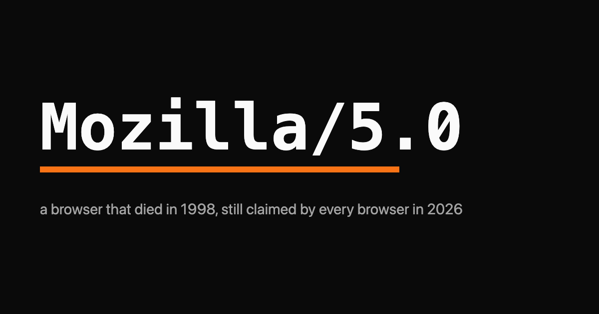 The token Mozilla/5.0 rendered in large monospace with a single orange underline bar