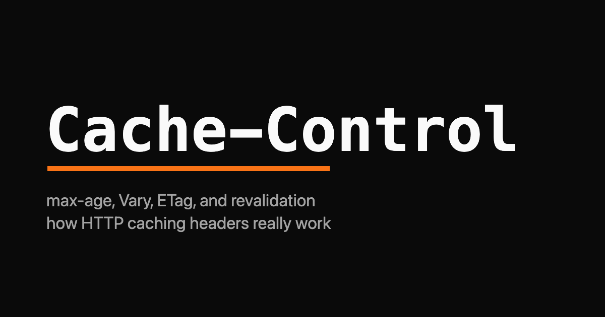 Cache-Control wordmark with an orange freshness-lifetime bar