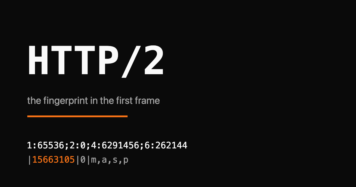 The Akamai HTTP/2 fingerprint format: S | WU | P | PS