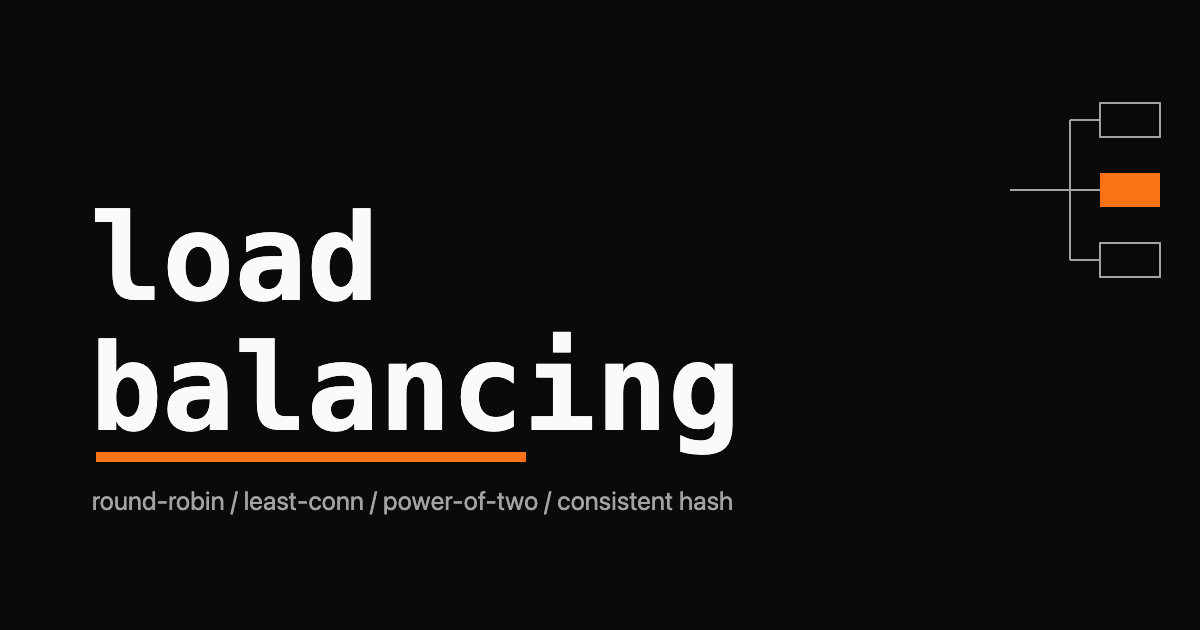 Wordmark reading load balancing over three server boxes fed by one arrow