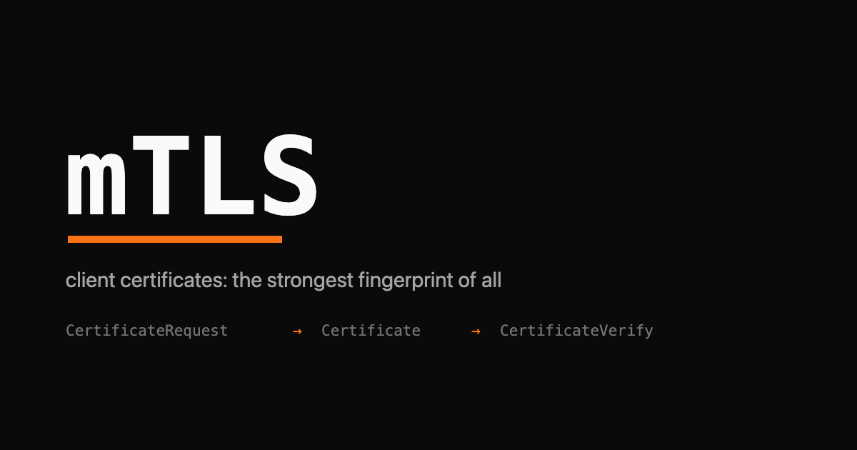 mTLS — the CertificateRequest, Certificate, and CertificateVerify flow