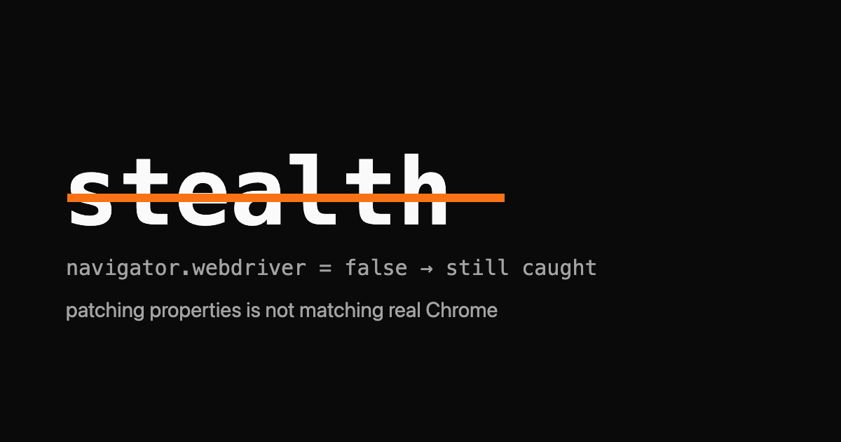 The word stealth in monospace with a strike-through orange bar
