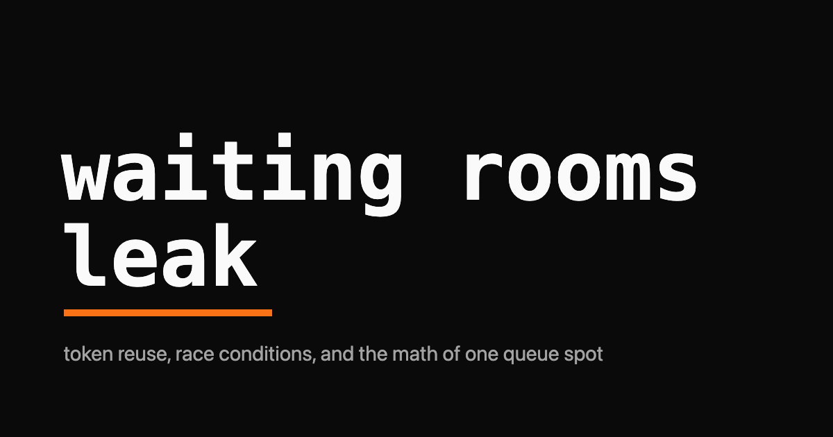 JetBrains Mono wordmark reading 'waiting rooms leak' with an orange underline bar